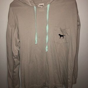 PINK grey pull over with hoodie